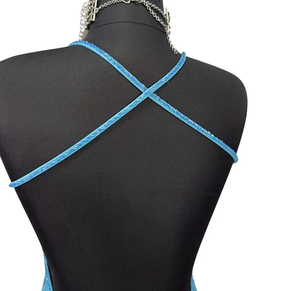 ชุดเดรสราตรีผ้าซาตินระบายอากาศหรูหราแขนกุดประดับเลื่อมและลูกปัดรูปทรงไม่สมมาตรสำหรับงานปาร์ตี้งานพรอม - Product Image 5