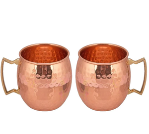Juego de 3 Tazas Moscow Mule de Cobre 100%, Tazas de Cerveza de Alta Calidad, Artesanía en Metal, Tazas de Cerveza de Cobre Martillado, Accesorios de Regalo - Product Image 2