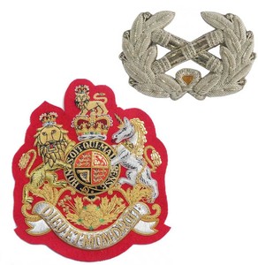 Custom Design Embroidery <b>Sew</b>-On Fabric Badge Luxury Fashion Wholesale Handmade Gold White 3D Nickel-Free Crest - Product Image 3