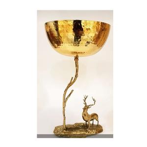 Juego de 2 cuencos para servir con estilo para el hogar, boda, fiesta, frutos secos y frutas, Color dorado, diseño moderno, cuencos de mesa de Metal con soporte - Product Image 2