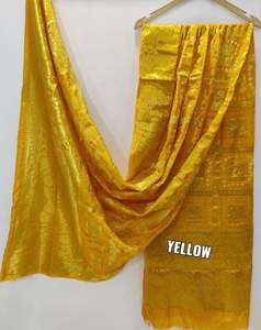 ผ้าคลุมไหล่แบบดั้งเดิมหลากสี ผ้าคลุมไหล่งานแต่งงานแบบอินเดีย ผ้าคลุมไหล่ผ้าไหมอาร์ตซิลค์ ผลิตในอินเดีย ราคาดีที่สุด - Product Image 1