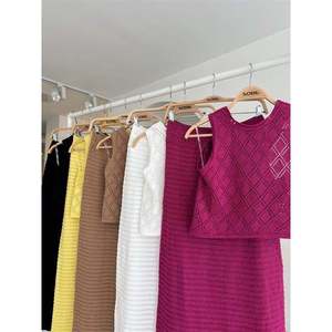 Casual Style Back Cross Detail Openwork <b>Knit</b> <b>Set</b> 10097 - Product Image 1