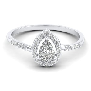 Reyes ขายส่งลูกแพร์สง่างามตัด0.62กะรัตเพชรโมอิสซาไนต์แหวนหมั้นแหวนทองขาว14K เครื่องประดับอย่างดีสำหรับงานแต่งงาน - Product Image 2