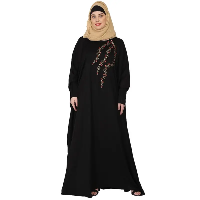 Zwarte Kleur Mode Zip-Up Stijl Lange Abaya Islamic Jurk Voor Vrouwen Moslim Meisjes Kleding Groothandel Dames Abaya Kaftans Bulk