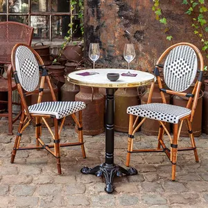 Stackable Aluminum Wicker Chair Outdoor Chair Rattan Garden Chair For Restaurant