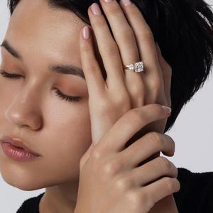 Timeless Princess <b>Diamond</b> <b>Ring</b> Setting 4.44 Ct D-F VVS1-VS2 Lab Grown <b>Diamond</b> In 14K And 18K Yellow Gold For Her Engagement Day - Product Image 2