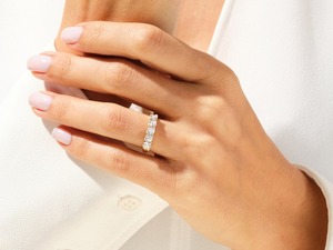 Anillo de estilo bohemio con piedras preciosas de topacio blanco para mujer, Plata de Ley 925 hecha a mano, joyería de boda, Regalo para mamá - Product Image 5