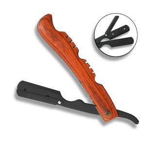 Rasoir droit professionnel en acier tranchant lame droite hommes faits à la main rasoir double lames - Product Image 1