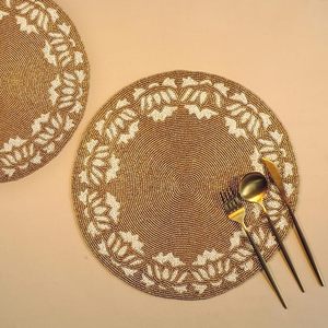 ที่รองจานปักลูกปัดแก้วสไตล์คลาสสิกสำหรับตกแต่งห้องครัวหรือตกแต่งบ้านราคามาก - Product Image 4