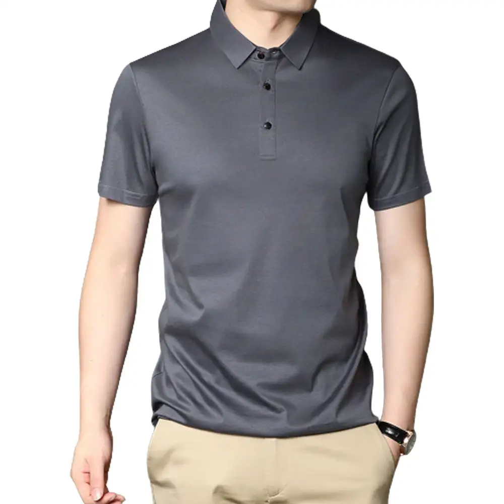 Brand New Golf Cotton Men Polo Shirt White Green Short Sleeve Polos Para Hombre Slim Fit Three Button 2023 Summer