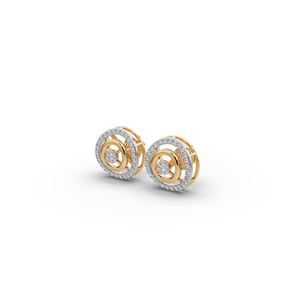 Boucles d'oreilles classiques en diamants de laboratoire de forme ronde - Product Image 2