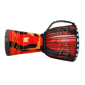 กลอง Djembe สีแดงขนาด12นิ้วพร้อมหัวหนังแกะและไม้ป็อปปูล่ากลองแอฟริกัน - Product Image 2