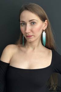 Pendientes de cuentas bohemias con flecos en cascada Andy de diseño turquesa, regalo de joyería único - Product Image 6