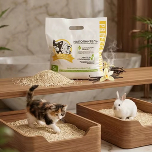 ทรายแมววานิลลาพรีเมียมสำหรับสัตว์เลี้ยง – เม็ดข้าวสาลีธรรมชาติ ปลอดภัยสำหรับสัตว์เลี้ยงและสัตว์เลี้ยงขนาดเล็ก ขายส่ง ขนาด 5 ลิตร - Product Image 1