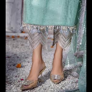 Mejor calidad pakistaní indio Shalwar Kameez colección bordada Frontwith trabajo hecho a mano espalda bordada PUNJABI vestido KUCHI - Product Image 4