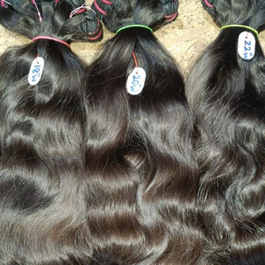 Extensiones de cabello indio a granel de un solo estiramiento Remy virgen, pelucas trenzadas de estilo ondulado de materia prima suave de 8-30 pulgadas - Product Image 2