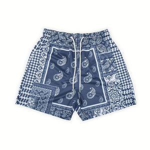 <b>Men's</b> High Quality Plus Size Shorts Breathable High Street Style Custom Logo Sublimation <b>Bandana</b> Print Solid Pattern Mid - Product Image 1