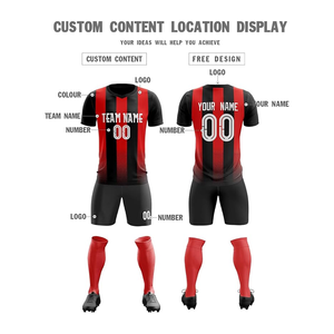 Precios al por mayor, conjuntos de uniformes de fútbol transpirables de secado rápido, logotipo personalizado de alta calidad, camisetas de fútbol de poliéster 100% - Product Image 5