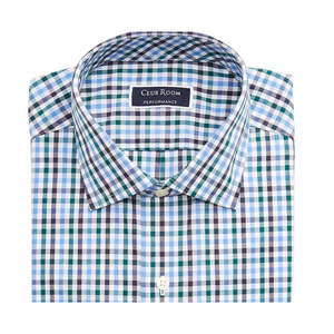 Camicia da Uomo Classica/Regular-Fit in Gingham Elasticizzato Blu, 100% Cotone Popeline, Stile Smart Casual, Anti-Piega, Taglia 15X32-33 - Product Image 2