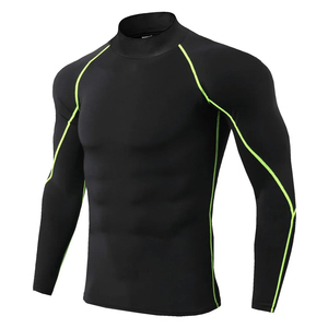 Men's High Waist Sport <b>Compression</b> Top Quick Dry Long Sleeve Gym T-Shirt for Bodybuilding & Running Fitness Rashguard - Product Image 2