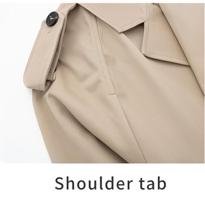 Gabardina recortada para mujer Chaqueta corta de doble botonadura - Product Image 4