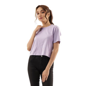 Logo personnalisé pour femmes broderie respirant grande taille haut court en coton été décontracté multicolore bébé t-shirt avec motif imprimé - Product Image 5