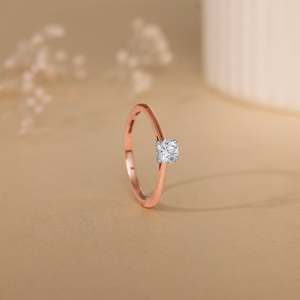 แหวนพลอยทองสีเหลืองสดใสตัดจากเพชรที่ใช้ในห้องทดลองชุดกุหลาบสีทองประกายแวววาวการตั้งค่าขอบได้รับการรับรองรูปทรงเรขาคณิต IGI - Product Image 5