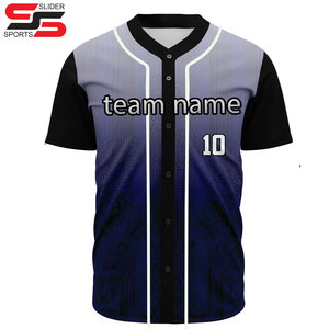 High Quality 100% Polyester Customizable Baseball Jersey Quick Dry Breathable Comfortable - Product Image 5