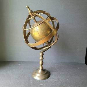 Globe en laiton nautique laiton armillaire sphère monde Globe noir Base en bois maison décorative Table Top Globe maison bureau bureau - Product Image 2