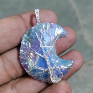 จี้ห่อลวดโอปอไลท์ออร่าดวงจันทร์เกรดสูงอัญมณีอาเกตคุณภาพเยี่ยม - Product Image 1