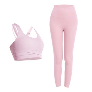 Wholesale Sport Bra Legging <b>Top</b> Gym Tight Sportswear 2 piece sports set Women Fitness Seamless legging bra set - Product Image 4