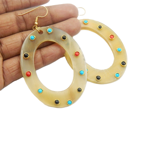 Pendientes de lágrima de cuerno de búfalo para mujer, elegantes pendientes de araña de cuerno de buey hechos a mano bohemios para mujeres y niñas, joyería de moda - Product Image 4