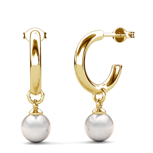 Elegante Daisini oorknopjes in parelstijl, versierd met <span class=keywords><strong>Swarovski</strong></span> parels, sterling zilver 925, loodvrij, nikkelvrij juweel - Product Image 1