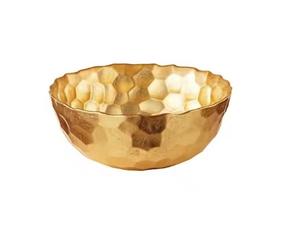 Tazón de Metal dorado martillado hecho a mano, hermoso patrón, mesa de aluminio, platos decorativos para el hogar, oficina, centro de mesa elegante - Product Image 1