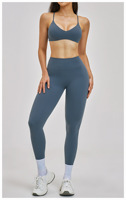 Set Olahraga Gaya Eropa dan Amerika untuk Wanita, Desain Punggung Stylish, Pakaian Yoga Lembut, Outfit Fitness, Lari, Workout, Gym
