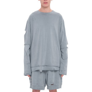 ชุดเสื้อยืดและกางเกงขาสั้นสตรีทแวร์ผ้าฝ้ายหนานุ่มทรงโอเวอร์ไซส์ ลายพิมพ์สปอร์ตสำหรับฤดูร้อน เสื้อยืดแขนยาวทรงสูงสไตล์วินเทจสั่งทำพิเศษ ด้านหน้า - Product Image 1