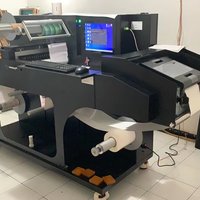 Machine d'impression numérique d'étiquettes alimentaires en rouleau, pour bouteilles d'eau, avec laminage et découpe