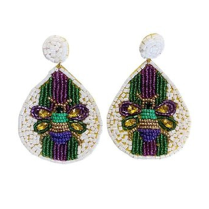 Nola Mardi Gras ต่างหูแฟชั่นประดับลูกปัดชุบทองประกายประเพณีใหม่สำหรับการเฉลิมฉลองใดๆ - Product Image 2