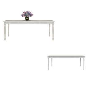 โต๊ะรับประทานอาหารสีขาวขนาดใหญ่ทำจากไม้มะฮอกกานีแกะสลักด้วยมือเฟอร์นิเจอร์ร้านอาหาร - Product Image 3