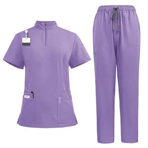 Uniformes de hospital transpirables de servicio OEM para enfermera, uniformes médicos informales para mujer, conjunto de manga corta con bordado personalizado - Product Image 3