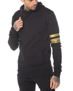 Sudadera con capucha de algodón personalizada para hombre, conjuntos de dos piezas con logotipo personalizado para hombre, ropa deportiva, conjunto de chándal para hombre con rayas laterales, entrenamiento de gimnasia - Product Image 5