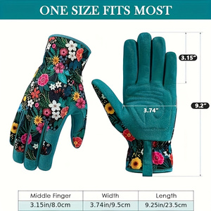 Gants en cuir imperméables confortables pour femmes, compatibles avec les écrans tactiles ambidextres, design 3D pour le jardinage, l'élagage des roses, la plantation - Product Image 2