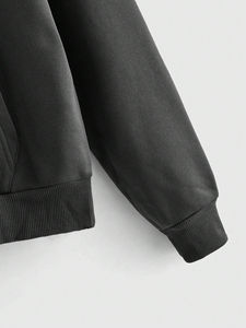 Sweat à capuche zippé 100% coton pour hommes, sweat à capuche thermique zippé de style de rue avec fermeture éclair 100% sweats à capuche en coton pour homme - Product Image 4