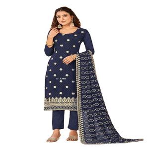 Venta caliente de estilo largo de rayón de algodón Modal tela vestido de novia del exportador indio Salwar Kameez desgaste de fiesta disponible - Product Image 3