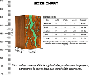 Handcrafted Wooden Cremation Urn Resin Inlay Personalized Memorial <b>Keepsake</b> - Product Image 4