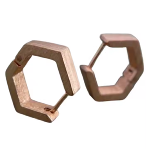 Ensemble de boucles d'oreilles hexagonales en cuivre métallique traditionnelles faites à la main de haute qualité ARTISAN CRAFT pour femmes et boucles d'oreilles pendantes cadeaux - Product Image 5