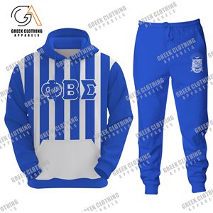 ชุดวอร์มผ้าโพลีเอสเตอร์ phi Beta Sigma กำหนดเองได้เสื้อแจ็คเก็ตลายทางและกางเกงวอร์มออกกำลังกายสำหรับพี่น้อง - Product Image 4