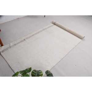 พรมขนาด 3.5x9.9 ฟุต, พรมวินเทจตุรกี, พรมขนสัตว์สีขาวลายนามธรรม - Product Image 5