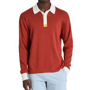 Nouveaux sweats à capuche pour hommes, sweat-shirt décontracté, mode polyvalente, patchwork, polo uni, 100% coton, col décontracté, manches longues, polos - Product Image 1