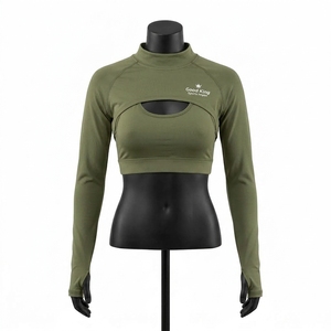 Bolero Personalizado para Mujer, Top Corto Deportivo, Ecológico, Transpirable, Abierto por Delante, Manga Larga - Product Image 1